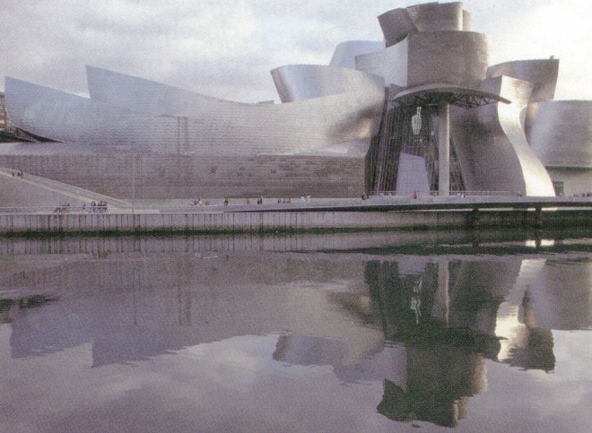 A Pacific Horticulture destination for 2002: the Guggenheim Museum in Bilbao, Spain—a building seemingly wrapped in silver. Author’s photograph