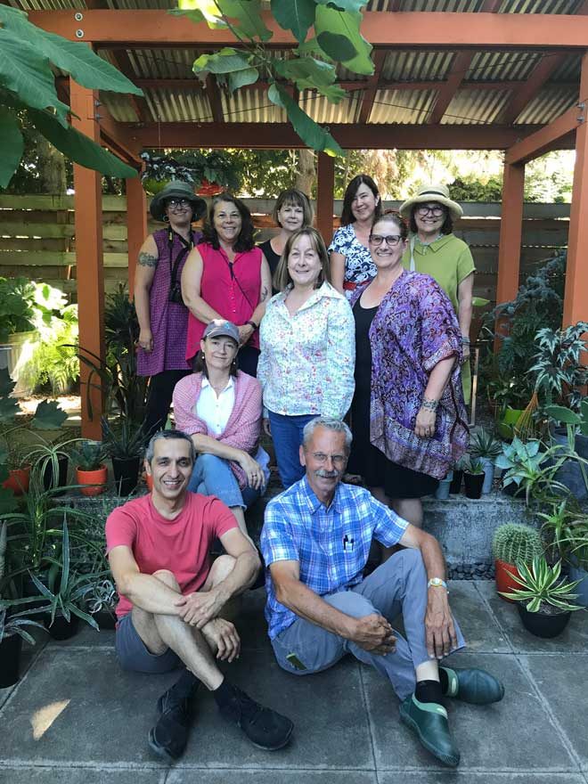 Our “official” group photo was shot in the Danger Garden, a botanical paradise with plenty of sharps created by PHS board member Loree Bohl.