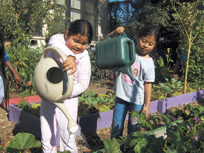 Students tending an OBUGS garden. Photographs courtesy OBUGS, except as noted