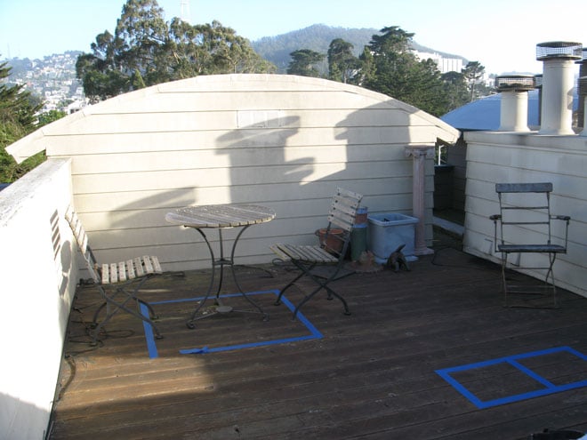 Define seating areas and planting spaces with painters tape to try on different lay outs early in the design process. Photo: Beth Mullins