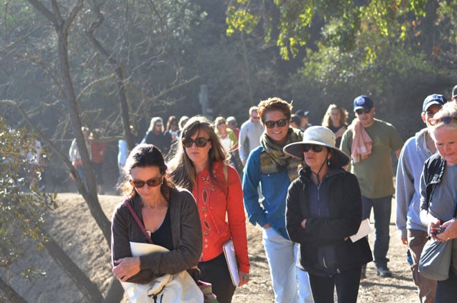 A guided walk through Coldwater Canyon Park. Photo: Leigh Curran