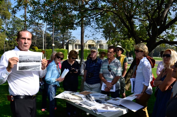Weekend participants gather to explore landscape design in their community. Photo: Robbie Anderson, courtesy of The Cultural Landscape Foundation